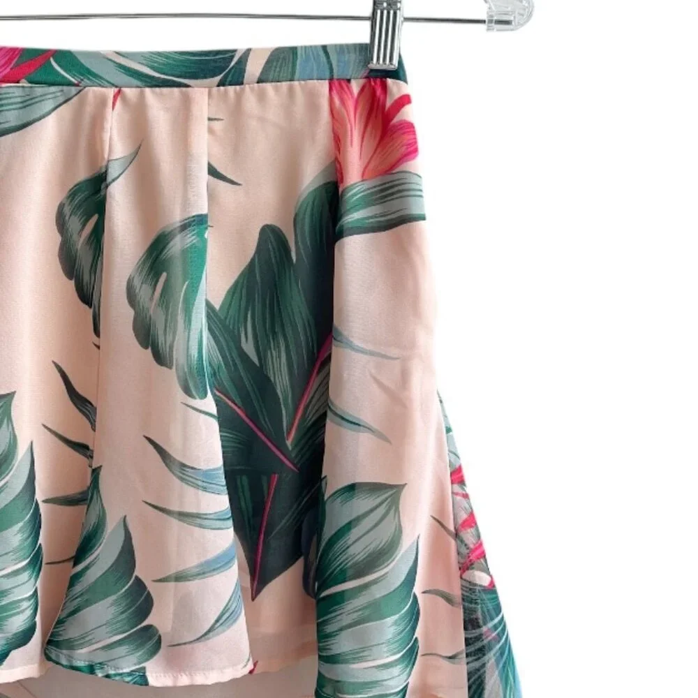 Show Me Your MuMu Kauai Kisses Mini Tropical Palm Leaf Tree Print Skater Skirt 0 - Picture 10 of 11
